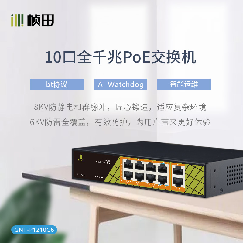 10口全千兆PoE交换机 P1210G6