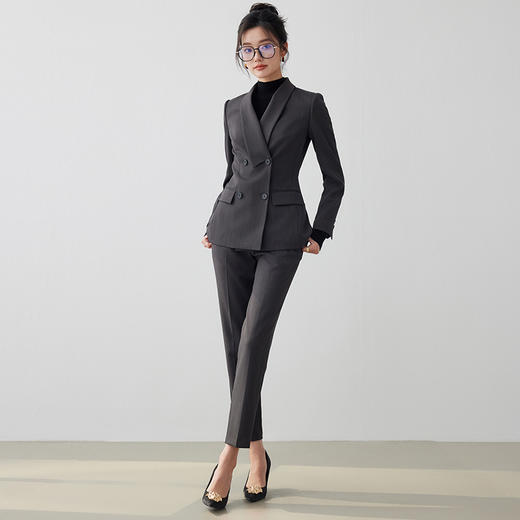 艾尚臣高端职业装2023冬新款修身西装套装气质商务正装经理工作服 商品图4