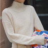 合股羊绒高领乳白色针织衫 97%羊绒+3%羊毛 手感丰厚柔软 宽松版型设计 罗纹高领 下摆开叉 商品缩略图6