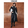 VIMAGE纬漫纪冬季新款羊毛皮革一体保暖大衣外套女V2093604 商品缩略图1