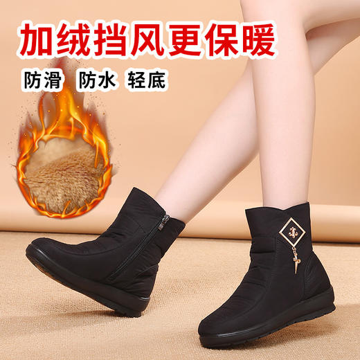 雪地靴平底短筒靴，保暖加绒圆头女靴TXXC-17008 商品图1