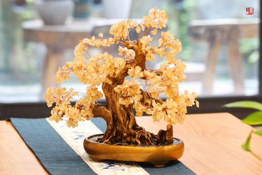 天然黄水晶【发财树】摆件 商品图0