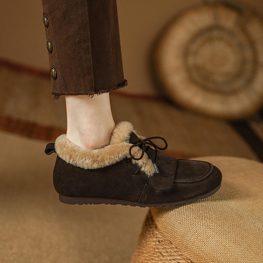 舒适百搭，防滑软到爆全羊羔毛勃肯雪地鞋PS2126 商品图1