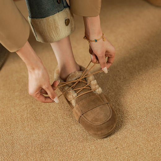 舒适百搭，防滑软到爆全羊羔毛勃肯雪地鞋PS2126 商品图6