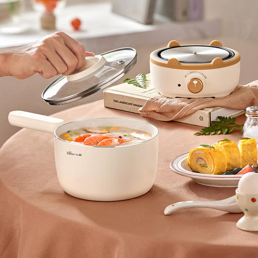 【小程序】小熊分体式电煮锅宿舍学生锅家用多功能奶锅煮面锅小电锅电热锅DRG-C12W6 商品图9