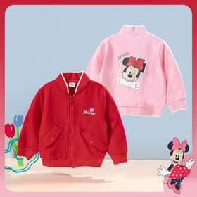 迪士尼童装女童米妮夹克外套中大童春秋季可爱米妮卡通上衣洋气潮211DS0125