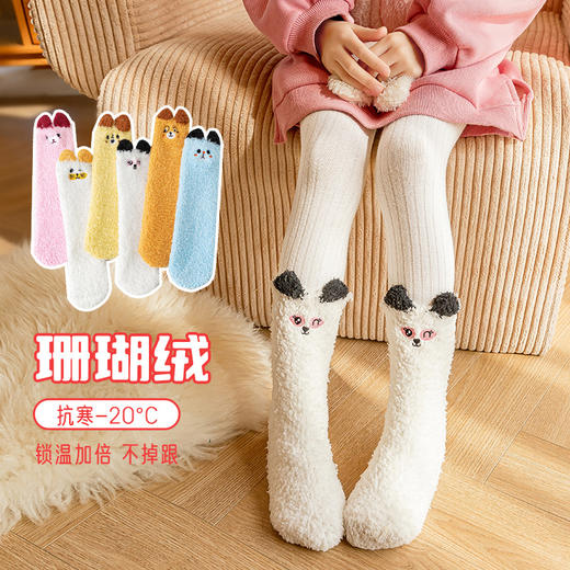 秋冬【3双装睡眠袜】儿童珊瑚绒袜子 加厚保暖睡眠袜 男女宝宝防滑点胶地板袜 商品图2
