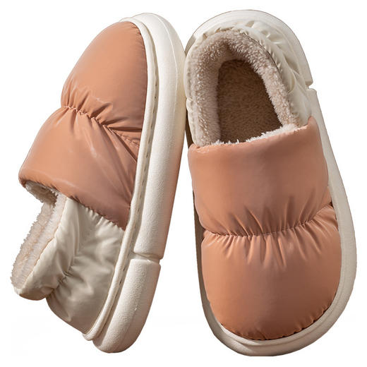 「五款配色！加绒加厚款」踩屎感棉拖鞋女冬季包跟加绒居家室内保暖厚底防水防滑月子棉鞋男 商品图4