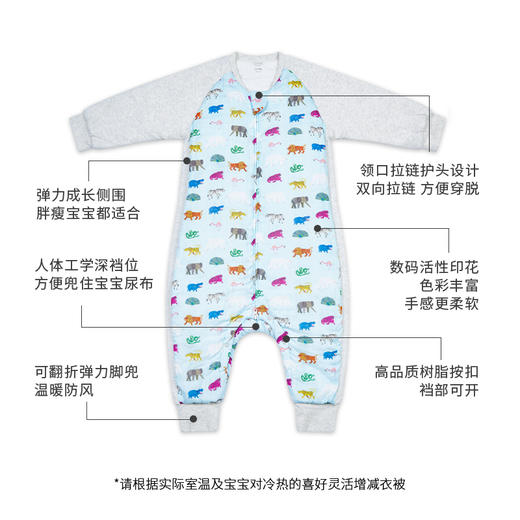 【Nest Designs】卡尔联名 婴儿睡袋 秋冬纱布长袖儿童厚夹棉 商品图1