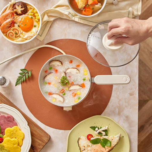 【小程序】小熊分体式电煮锅宿舍学生锅家用多功能奶锅煮面锅小电锅电热锅DRG-C12W6 商品图8