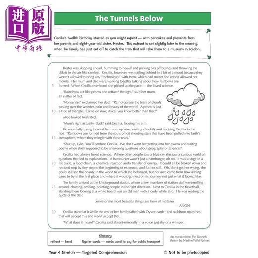 【中商原版】英国原版CGP教辅 New KS2 English Challenging Comprehension Year 4 Stretch 新版英语挑战阅读理解延伸4年级 商品图2