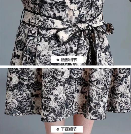 A7001         复古气质印花减龄收腰显瘦中长款连衣裙(特价不退换） 商品图2