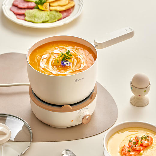 【小程序】小熊分体式电煮锅宿舍学生锅家用多功能奶锅煮面锅小电锅电热锅DRG-C12W6 商品图4