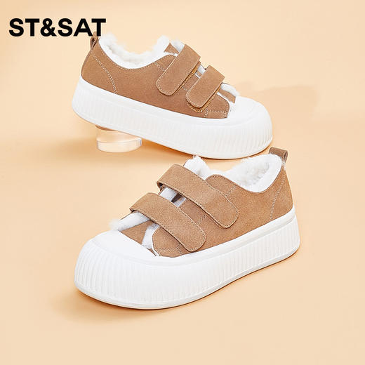 星期六休闲魔术贴保暖绒里板鞋SS34112634 商品图0