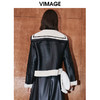 VIMAGE纬漫纪冬季新款羊毛皮革一体保暖大衣外套女V2093604 商品缩略图4