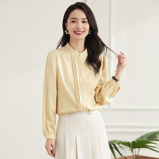 【舒适通勤】罗蒙四季款女式长袖衬衫百搭通勤清新百搭日常衬衫女 商品图8