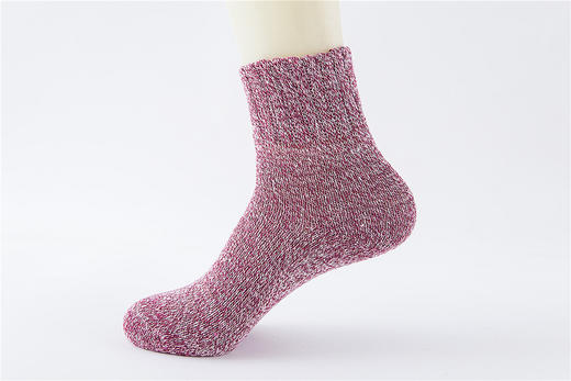 「10双装！女士羊毛袜」日系粗线纯色女并线双针民族风秋冬纯色加厚保暖袜配饰 商品图3