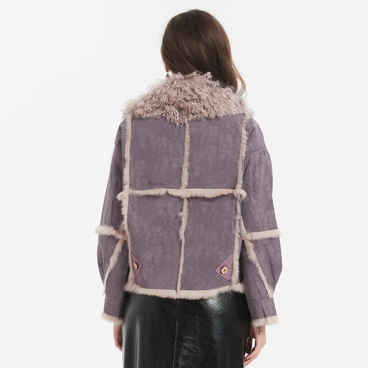 NP60023冬季新款温柔休闲撞羊毛翻领皮毛一体宽松显高兔毛皮草外套女 商品图1