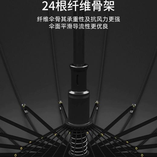 新款直杆皮柄雨伞 纤维骨架抗风暴雨伞 加大不湿身 送背带式伞套 商品图2