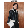 VIMAGE纬漫纪冬季新款羊毛皮革一体保暖大衣外套女V2093604 商品缩略图3