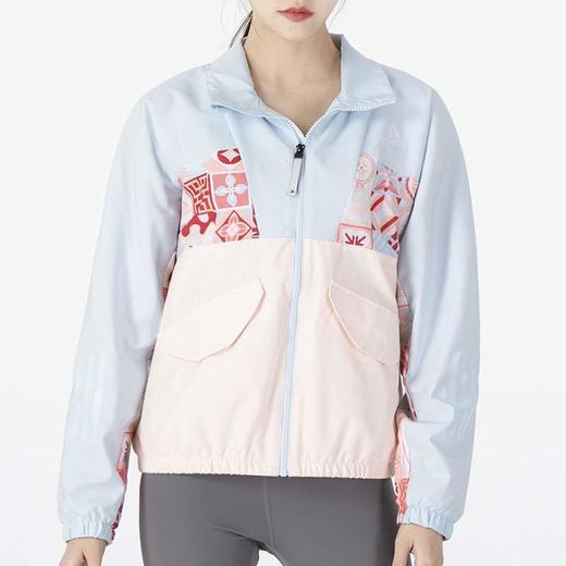 （YY）adidas/阿迪达斯  adidas防风外套女2023秋新款拼色印花立领夹克 HC2800 商品图1