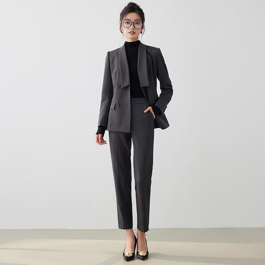 艾尚臣高端职业装2023冬新款修身西装套装气质商务正装经理工作服 商品图2