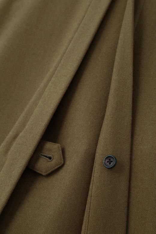 Margaret Howell  日版橄榄棕斜纹羊毛A型大衣 商品图11