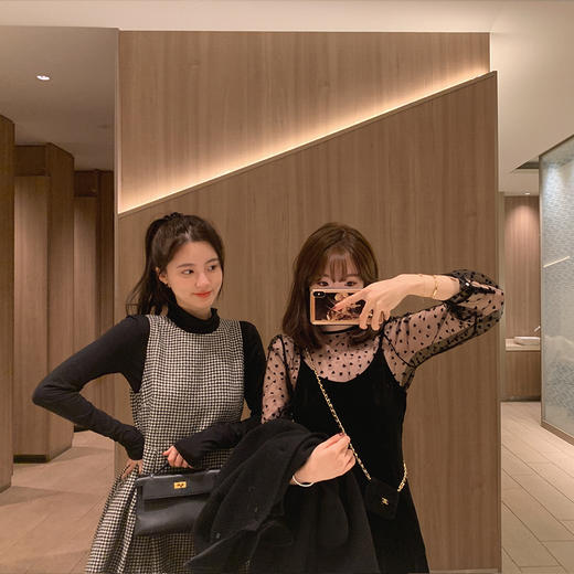 【约会聚会系列出击】选谁！复古千鸟格背心裙 商品图0