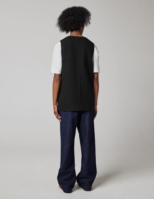 Margaret Howell 黑色双面苏格兰羊毛长马甲 商品图7