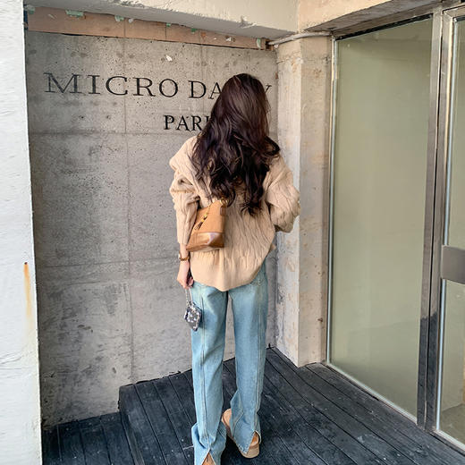 <曾小咸推荐>后脚口开叉加绒牛仔裤 商品图4