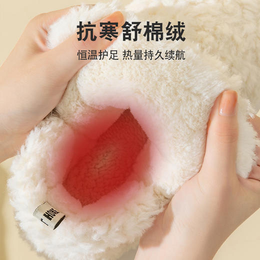「四色可选！EVA踩屎感厚底」雪地靴女冬季居家用保暖月子加绒加厚防滑棉鞋外穿 商品图3