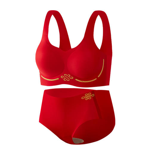 【礼盒套装❗️无痕内衣】蛇年本命年 中国红大红色 内裤套装女高颜值 新娘结婚 固定聚拢无钢圈文胸伴手礼新年礼盒年货礼盒 商品图4