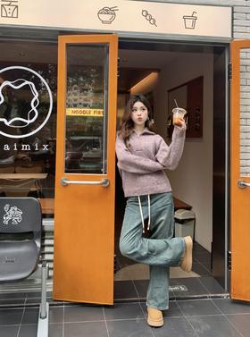 杂色polo领毛衣，小众又好搭~