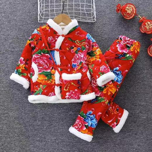东北过年大花棉袄套装 商品图4