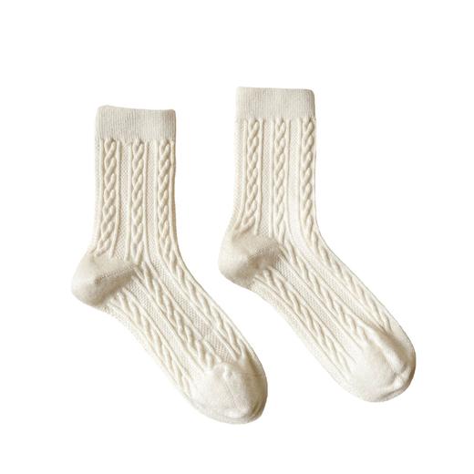 「10双装！羊毛加厚麻花女袜」ins潮秋冬季中筒袜 日系复古保暖可爱韩版堆堆袜配饰 商品图4