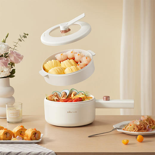 【小程序】小熊(Bear)电煮锅 小电锅 宿舍小锅 电热锅 学生宿舍泡面电火锅家用多功能蒸煮一体炒锅2L DRG-P20M5 商品图8