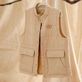 有机棉马甲(棕色) 100%棉 保暖锁温 2023年秋冬新款  情侣款外套 美拉德穿搭 工装休闲简约风 素道敦煌天然有机彩棉织造 舒适安全健康 [漳州仓]