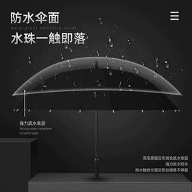新款直杆皮柄雨伞 纤维骨架抗风暴雨伞 加大不湿身 送背带式伞套