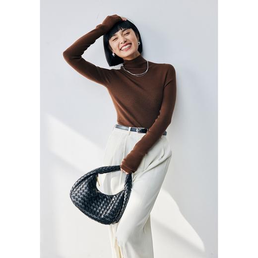 轻薄羊毛针织衫女打底衫2023秋冬新款半高领显瘦内搭针织毛衣 商品图3