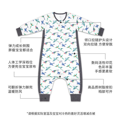 【Nest Designs】卡尔联名系列 婴儿睡袋秋冬四层纱布长袖分腿睡袋 商品图2