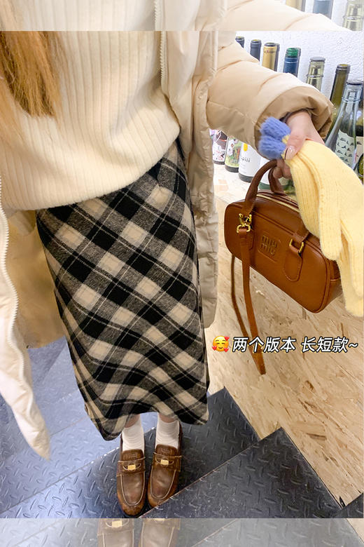 <曾小咸推荐> 【复古态度】长短款格子半裙 商品图5