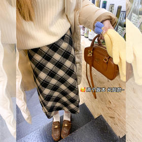 <曾小咸推荐> 【复古态度】长短款格子半裙