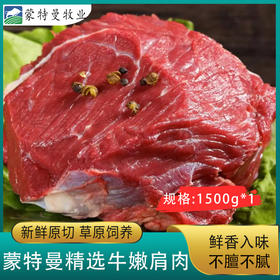犇农牧业 蒙特曼原切牛嫩肩肉1500g/件 500g*3件 谷饲喂养 新鲜原切 极速配送 48小时发货