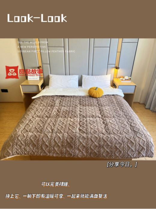 【良品故事塔芙绒双面绒加厚保暖大豆冬被】🌈A面搭芙绒面料 亲肤细腻，❤️柔软舒适；B面羊羔绒面料加厚柔软 商品图5