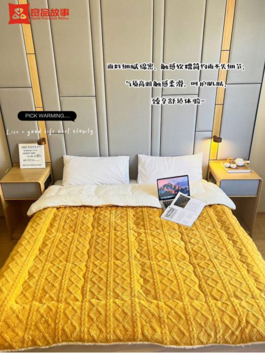 【良品故事塔芙绒双面绒加厚保暖大豆冬被】🌈A面搭芙绒面料 亲肤细腻，❤️柔软舒适；B面羊羔绒面料加厚柔软 商品图1