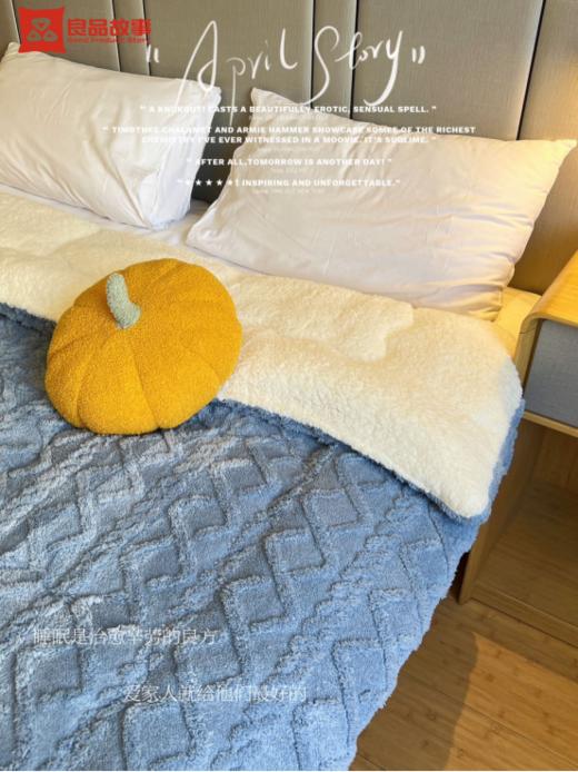 【良品故事塔芙绒双面绒加厚保暖大豆冬被】🌈A面搭芙绒面料 亲肤细腻，❤️柔软舒适；B面羊羔绒面料加厚柔软 商品图3