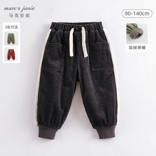 马克珍妮秋冬新款 男童泡泡灯芯绒加绒束脚裤221773 商品图0