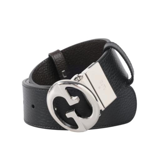 【新品到仓特惠秒】Gucci 古驰 男士经典双G银色可翻转扣头两面真皮腰带 11734 商品图0