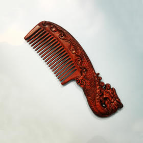 紫檀手柄梳°祥龙