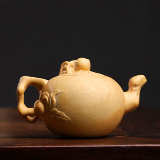 寿桃把把壶°黄杨木吉祥手把件 商品图2